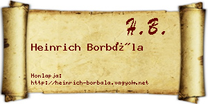 Heinrich Borbála névjegykártya
